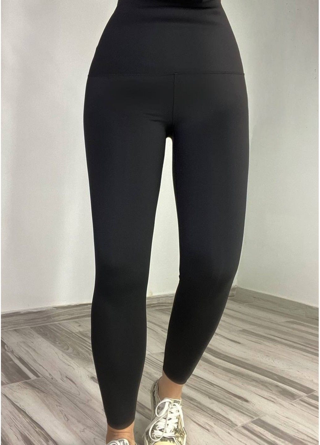 Черные демисезонные лосины женские you are peri 1929 широкий пояс утяжка пуш ап черные No Brand