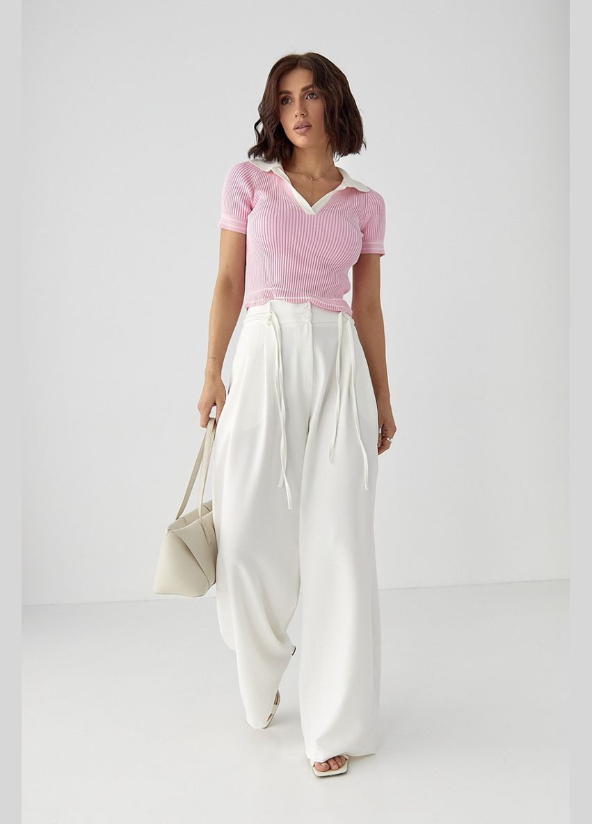 Классические брюки-палаццо со складками Lurex Брюки (333942697)