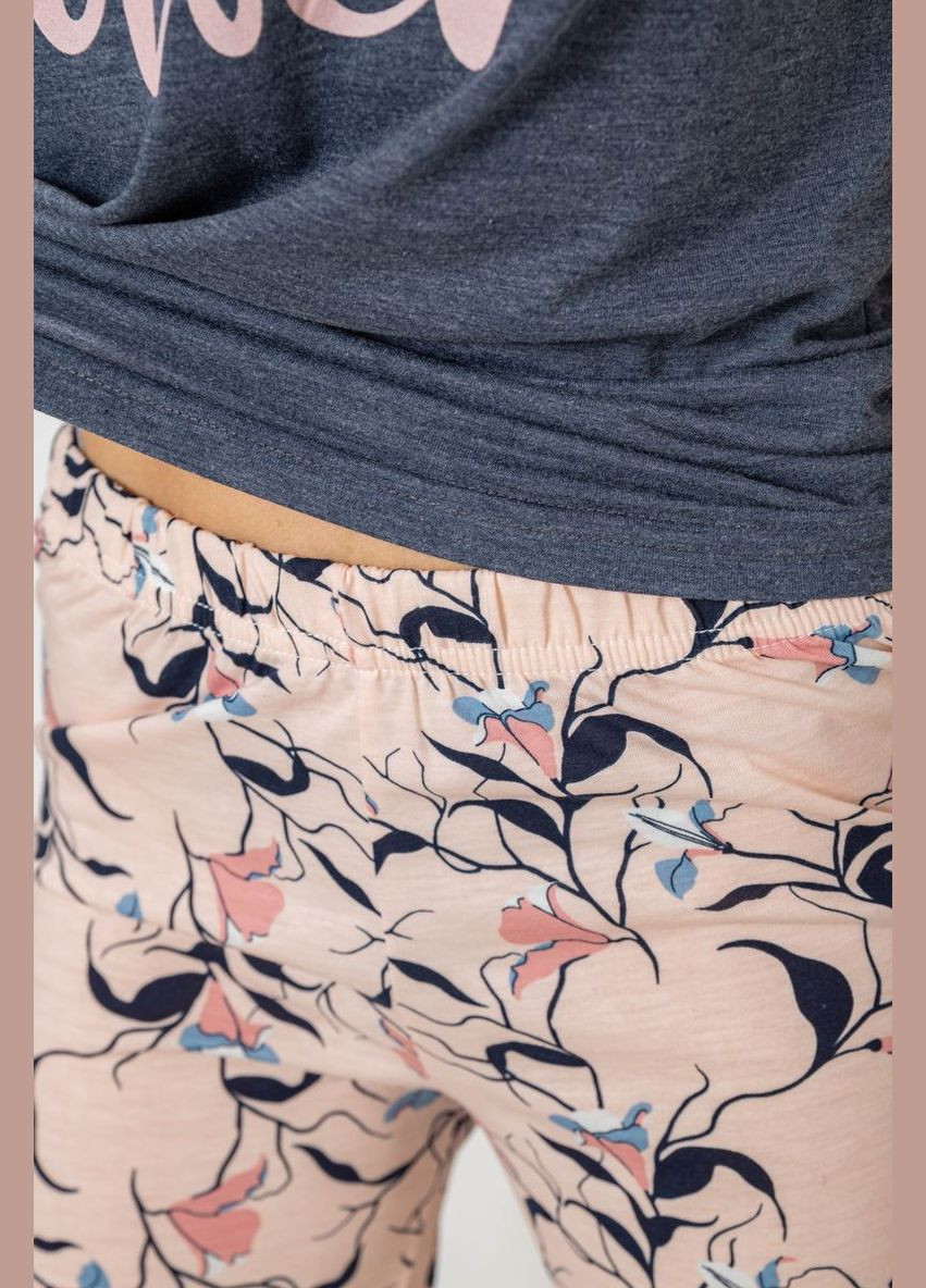 Сіра всесезон жіноча піжама з принтом Fashion