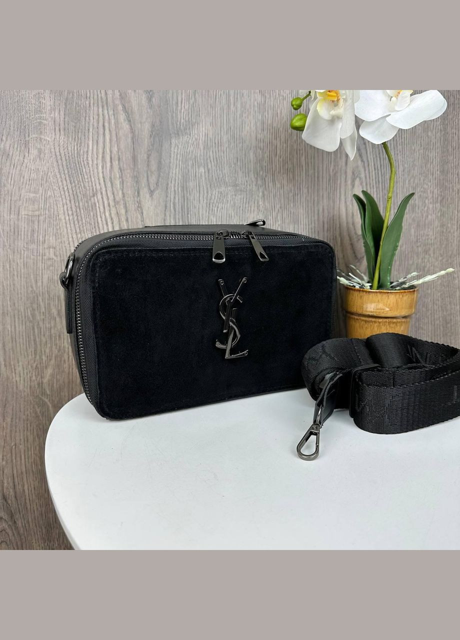 Замшевая мини сумочка клатч на цепочке с магнитом черная (sku_1426) No Brand (330575524)