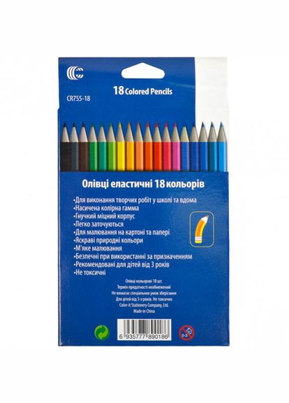 Детские карандаши для рисования CR755-18 Luminoso elastico "С", 18 цветов Metr + (301086270)