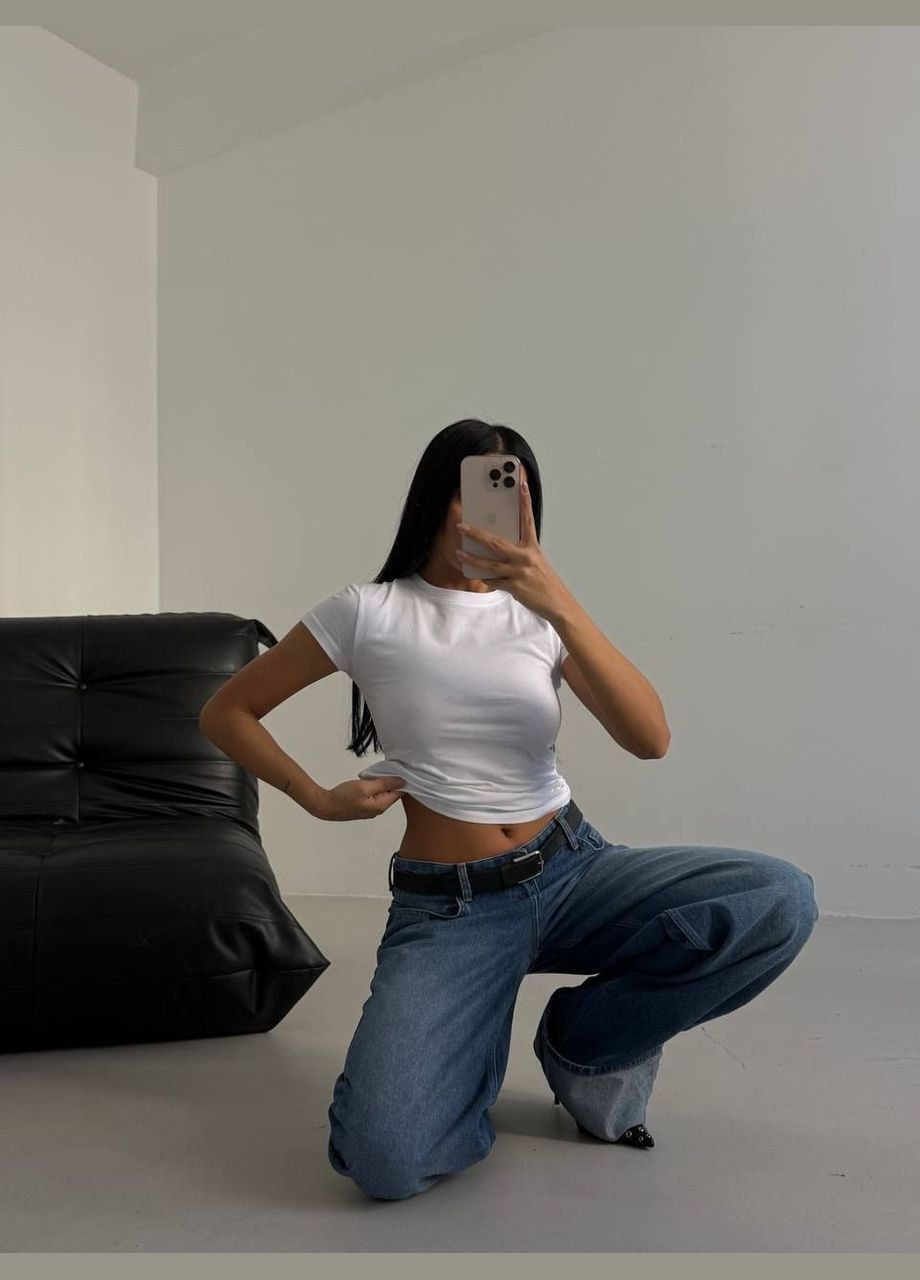 Белая футболка стильная турецкий трикотаж вискоза No Brand