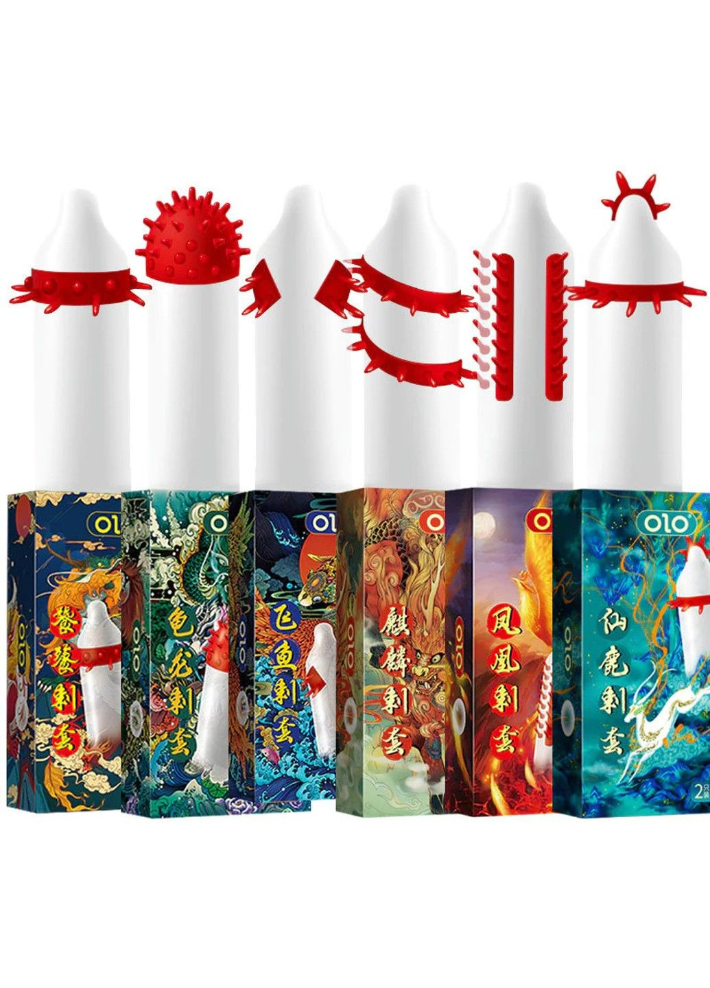 Презерватив с усиками PHOENIX SUZAKU и с удлиняющим шариком OLO (284279108)