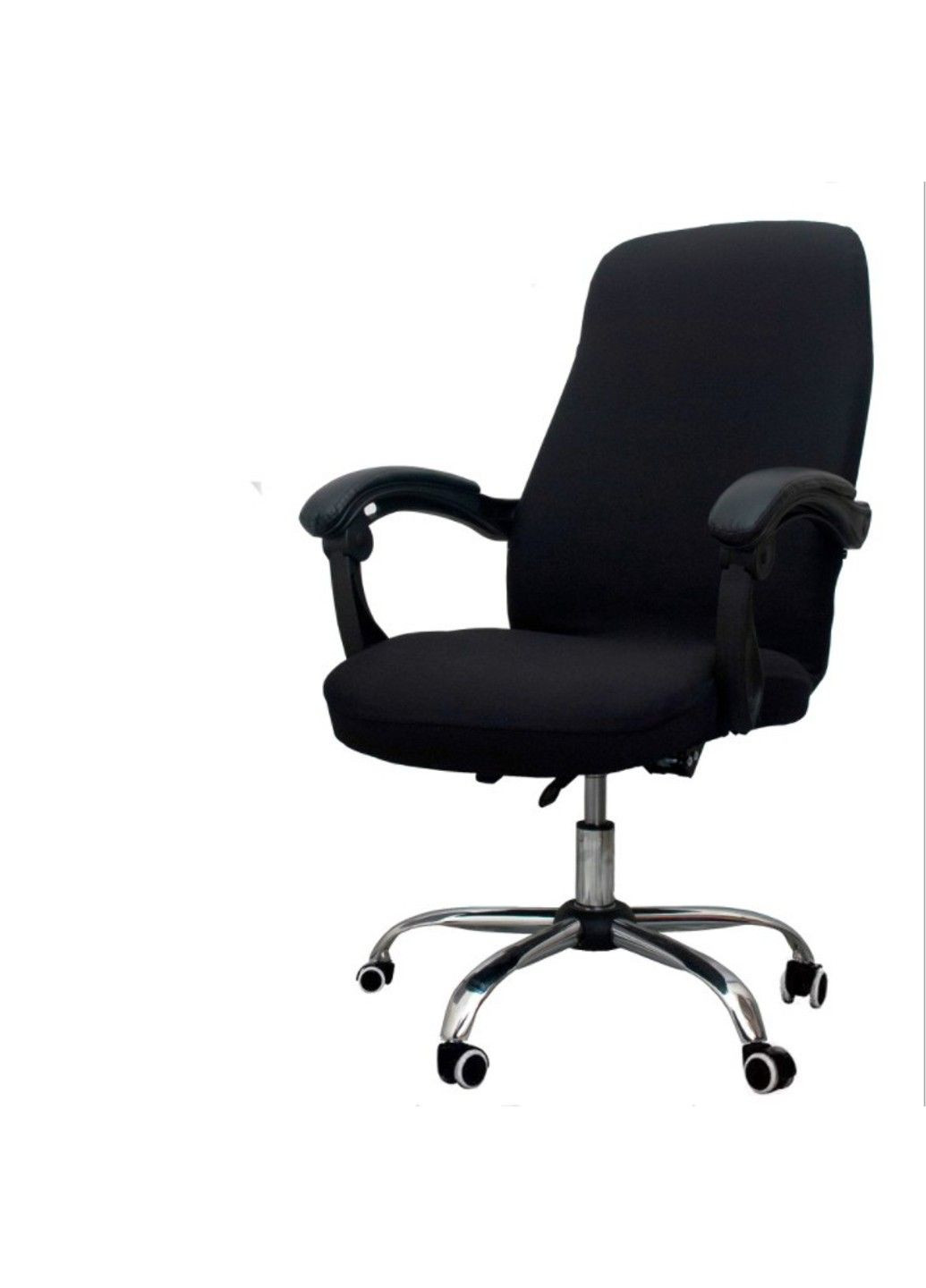 Чохол для офісного крісла чорний стрейч-жаккард Slavich (288740382)