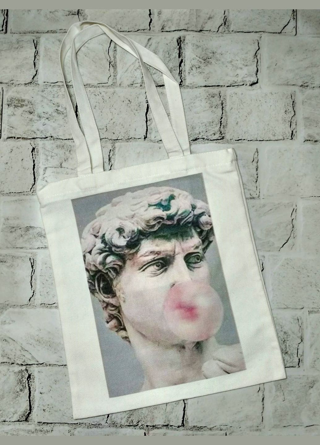 Сумка шоппер экосумка Микеланджело 34х40 см Белая No Brand (339092422)