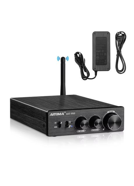 Усилитель звука A07 PRO Black + блок питания 48V. Bluetooth 5.2, AUX, 300Wx2 (TPA3255) AIYIMA (317292526)