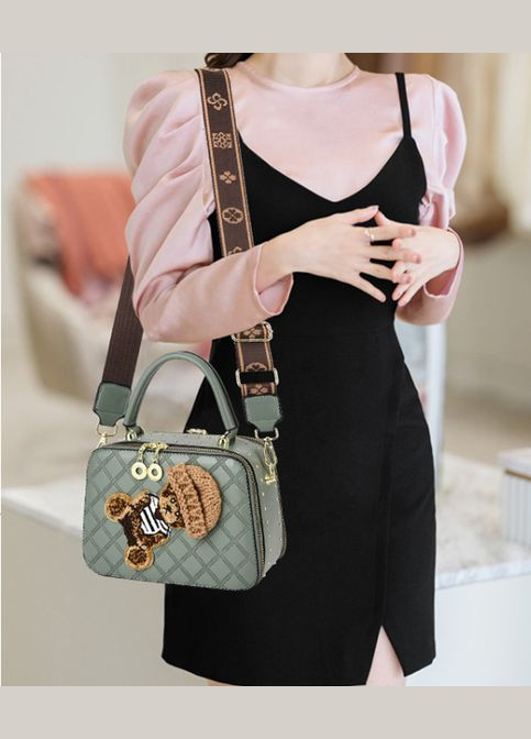 Дитяча міні сумочка на плече з ведмедиком модна сумка для дівчаток з ведмедем м'ятна Bear (336963531)