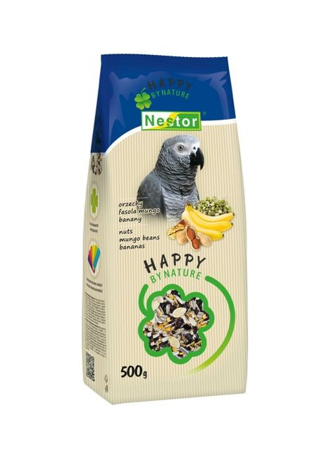 Корм для крупных попугаев Premium орех, бобы мунго, банан 500 г 3073 Nestor (282927332)