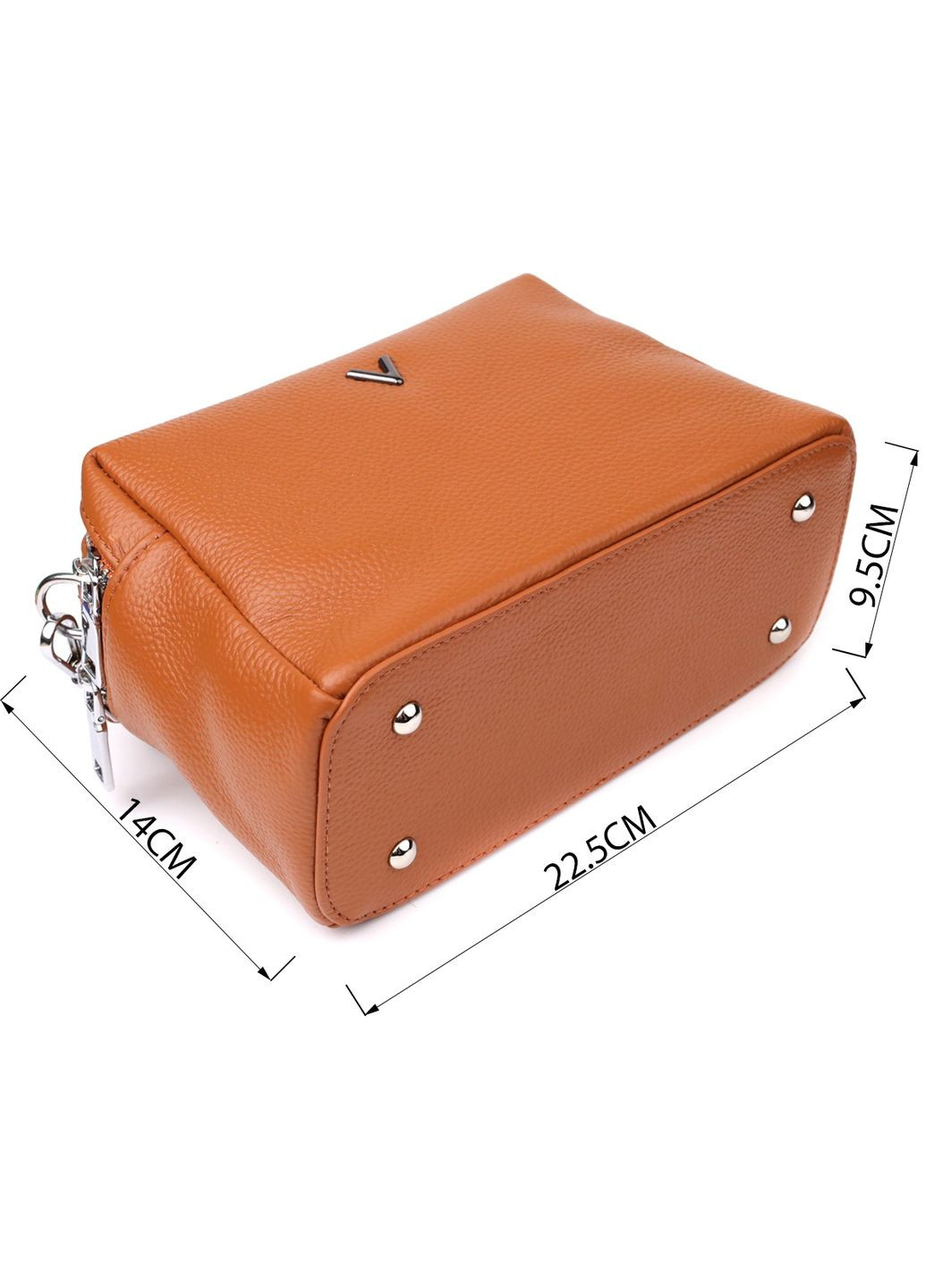 Сумка кросс-боди через плечо женская из натуральной кожи средняя Рыжий 38261 Vintage (355245180)