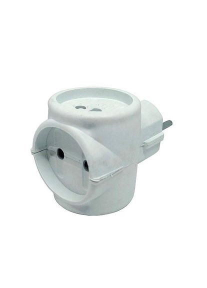 Тройник Токер 10А белый/черный без заземления AD (361150474)