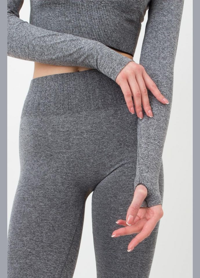 Топ жіночій безшовний з довгими рукавами Giulia CROP TOP SPORT MELANGE (296470158)