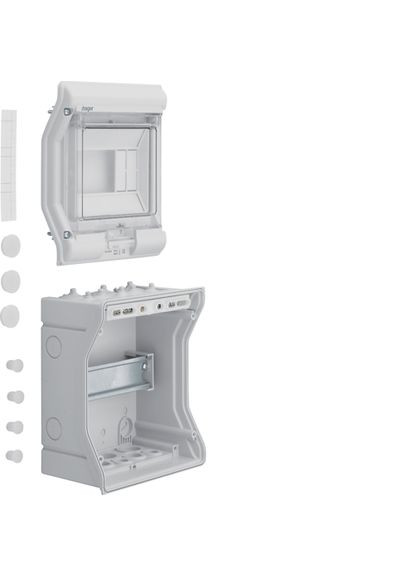 Щит распределительный электрический накладной на 6 модулей для автоматов с прозрачной дверцей Vector VE106D дл (3279) Hager (298575400)