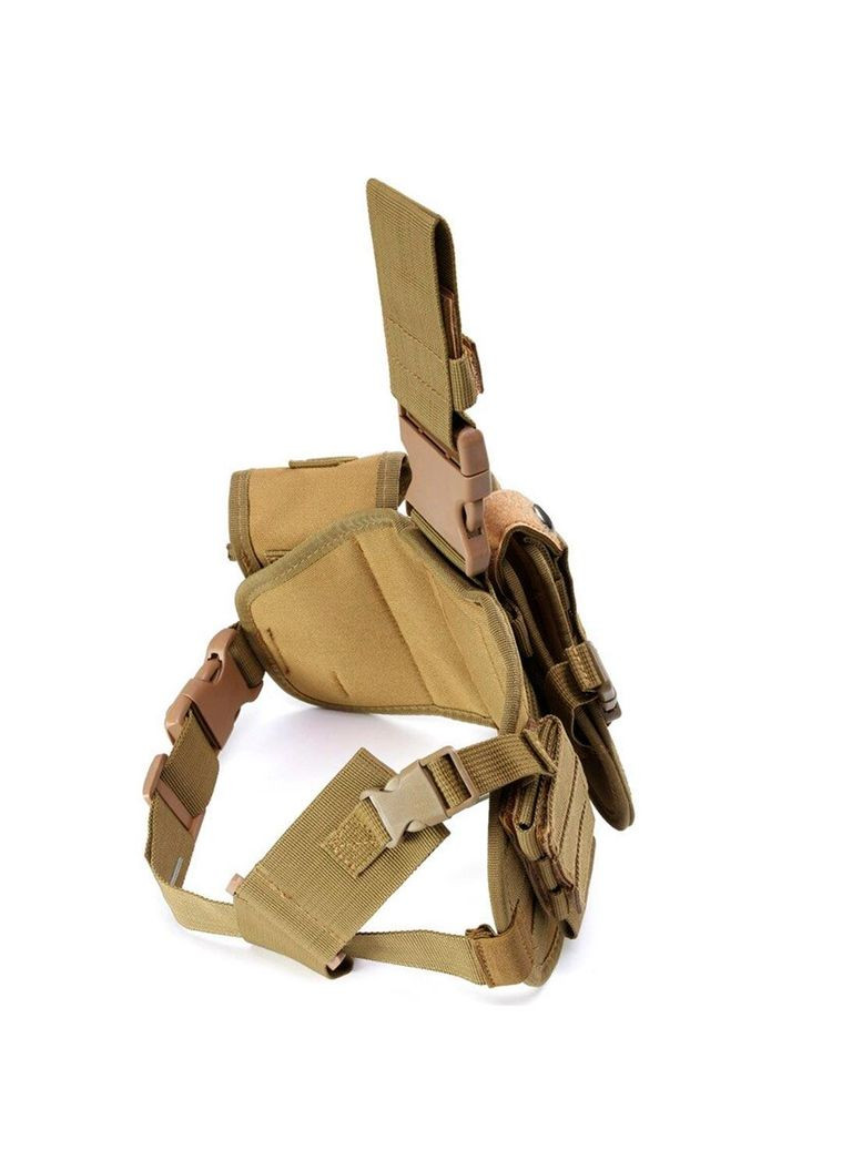 Тактическая кобура на бедро Tactic универсальная Койот – армейская кобура с платформой MOLLE (cob-coyote) L&L (363132356)