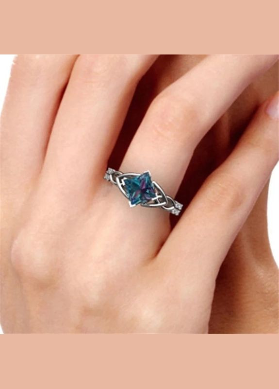 Кольцо женское с радужным трехугольным камнем фианитом р. 16.5 Fashion Jewelry (285272328)