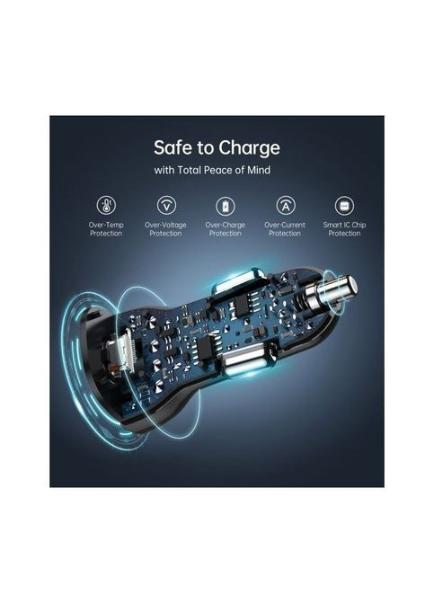 Зарядное устройство для car 2хUSBC 40W PD black (TC0008-BK) CHOETECH car 2хUSB-C 40W PD black (287338599)