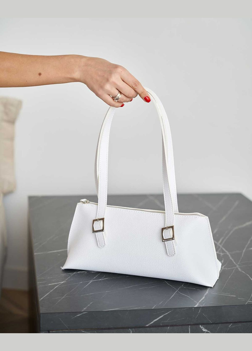 Средняя белая женская сумка с регулируемыми ручками Исла (sumka-znocha-sla) WeLassie (342199329)