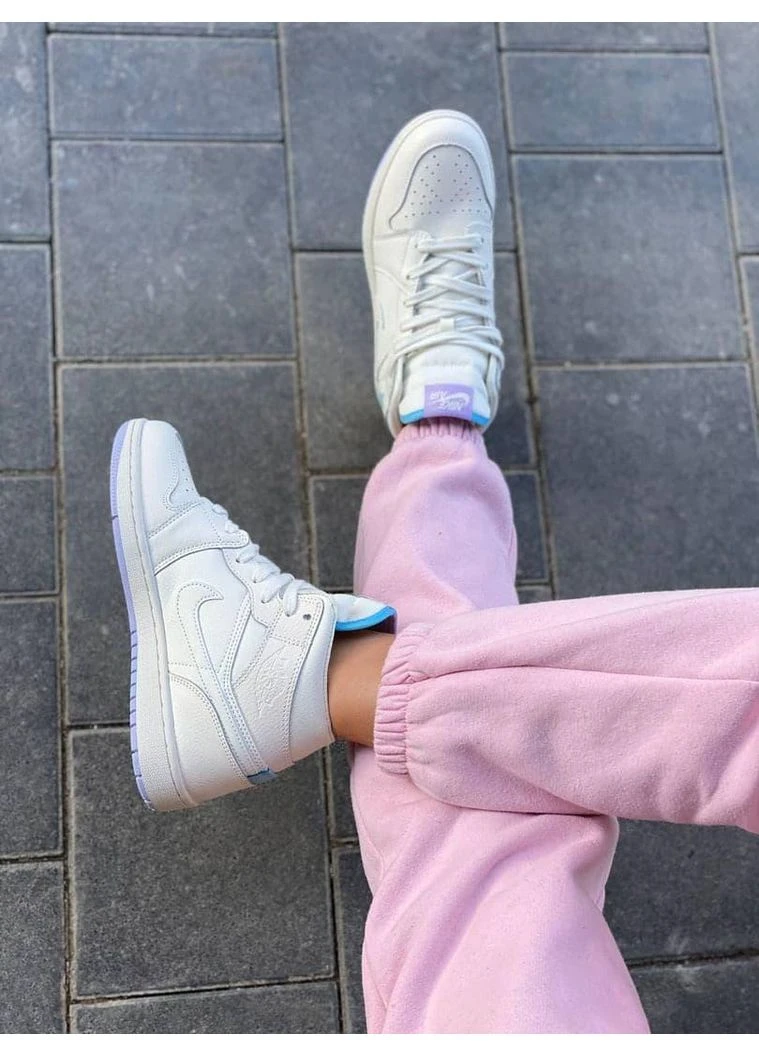 Білі літні кросівки nike air jordan 1 retro high milk essential найк аір джордан No Brand