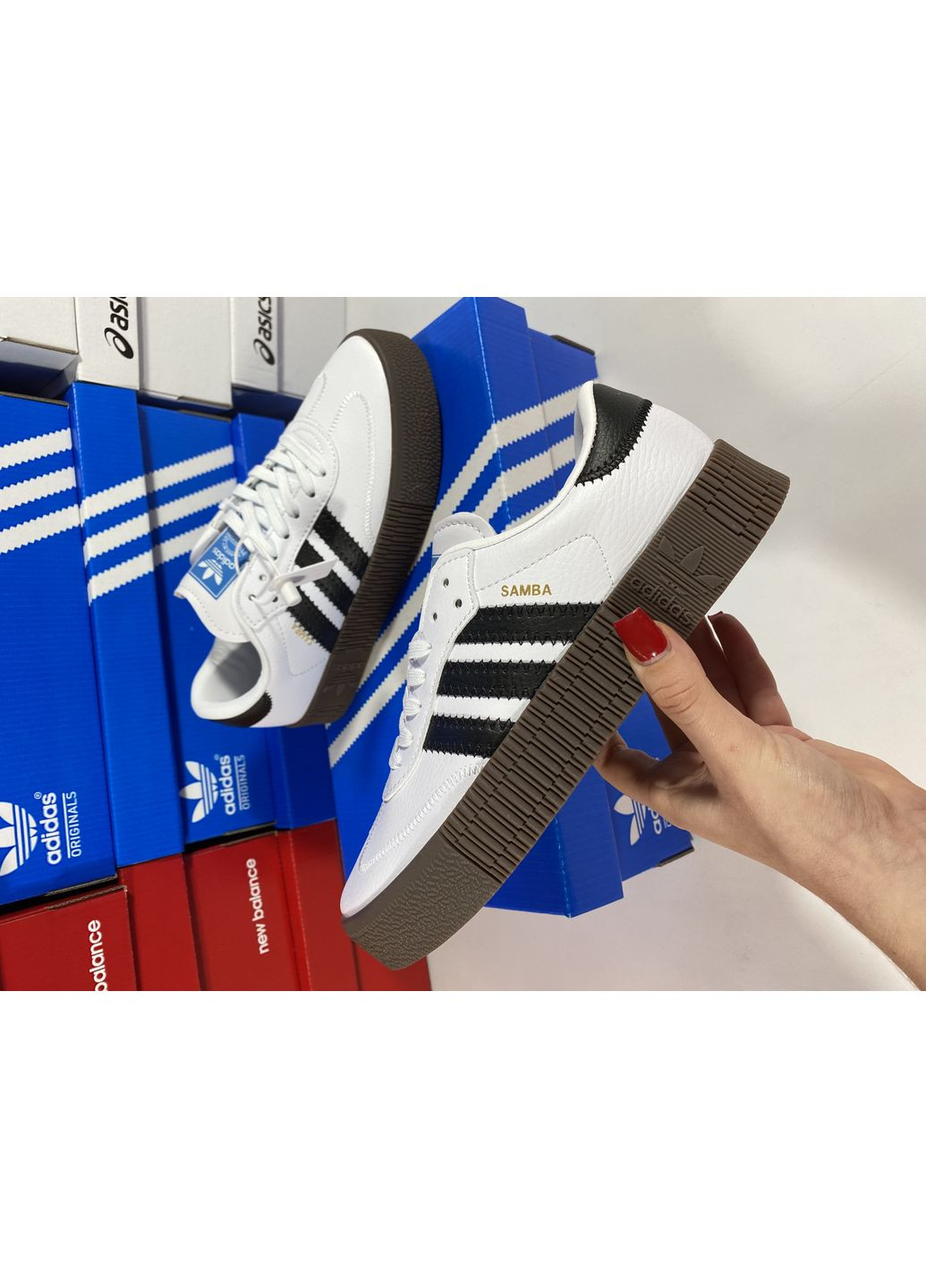 Белые демисезонные кроссовки мужские adidas samba white адидас самба No Brand