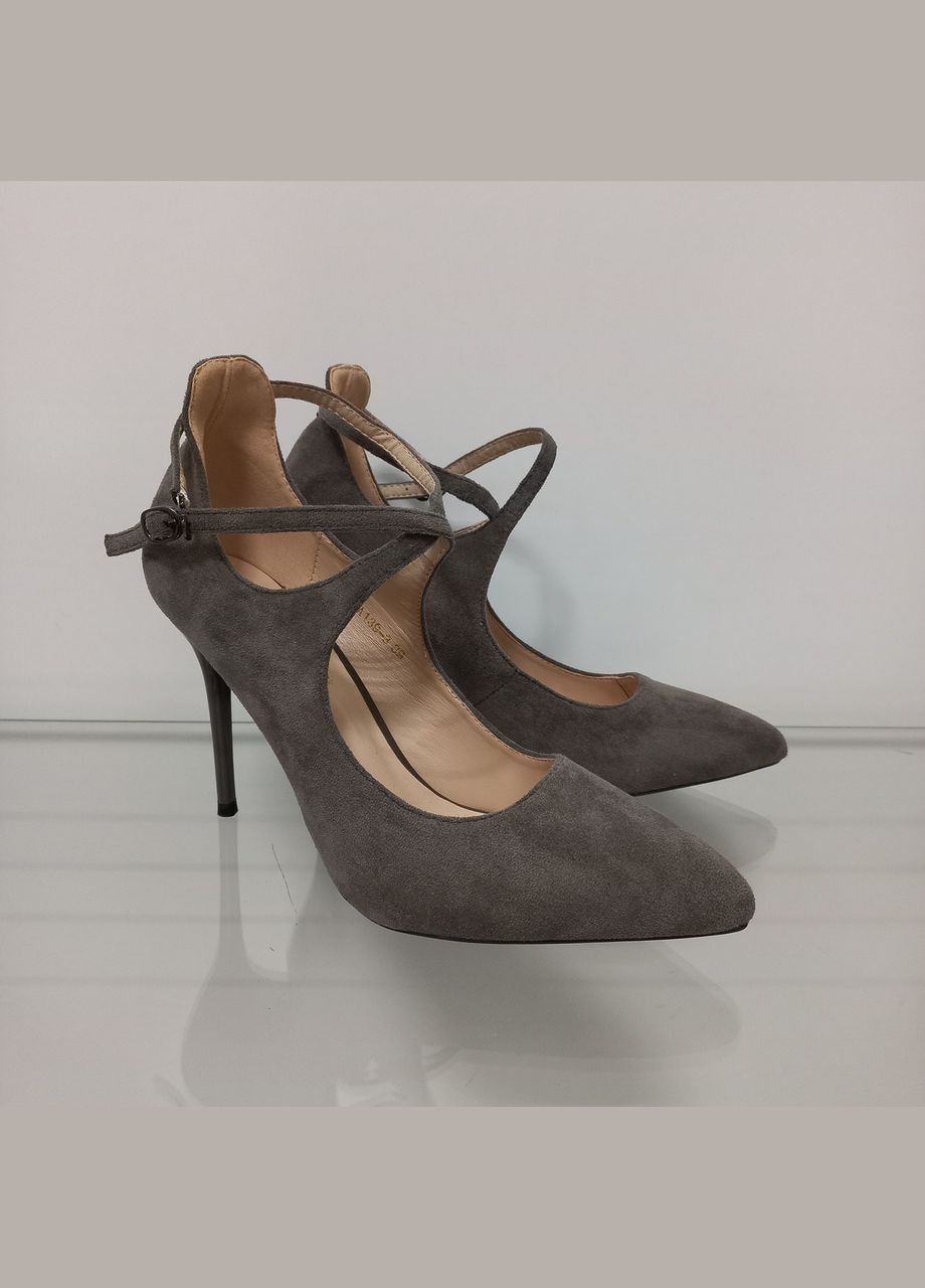 Loretta Женские серые туфли на высоком тонком каблуке серый з, китай — демисезон (308250347)