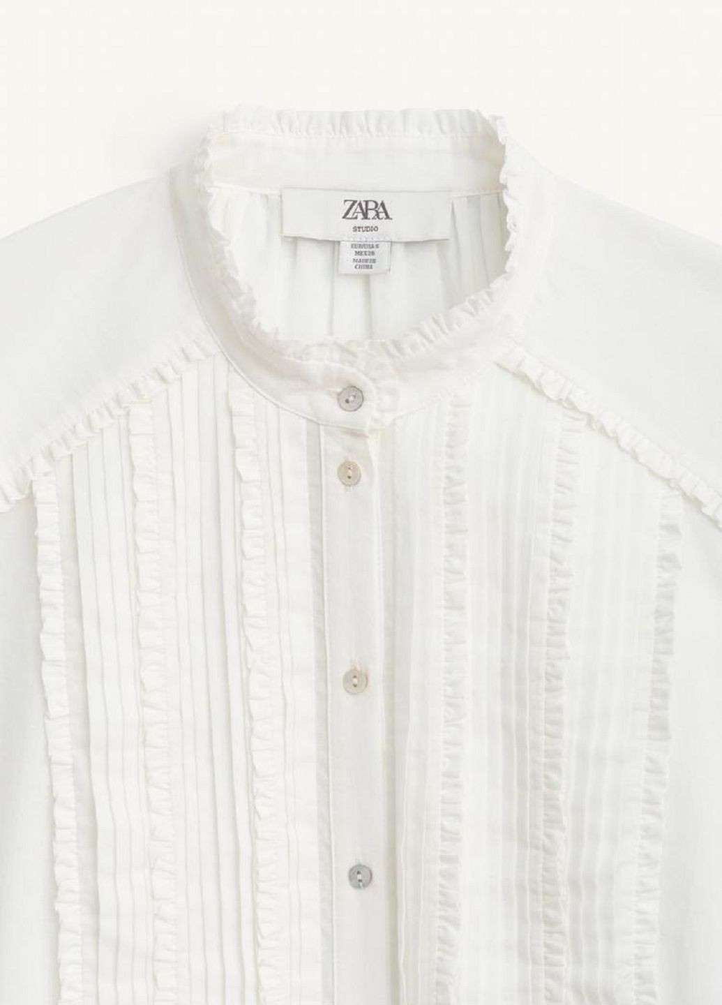 Белая рубашка однотонная Zara