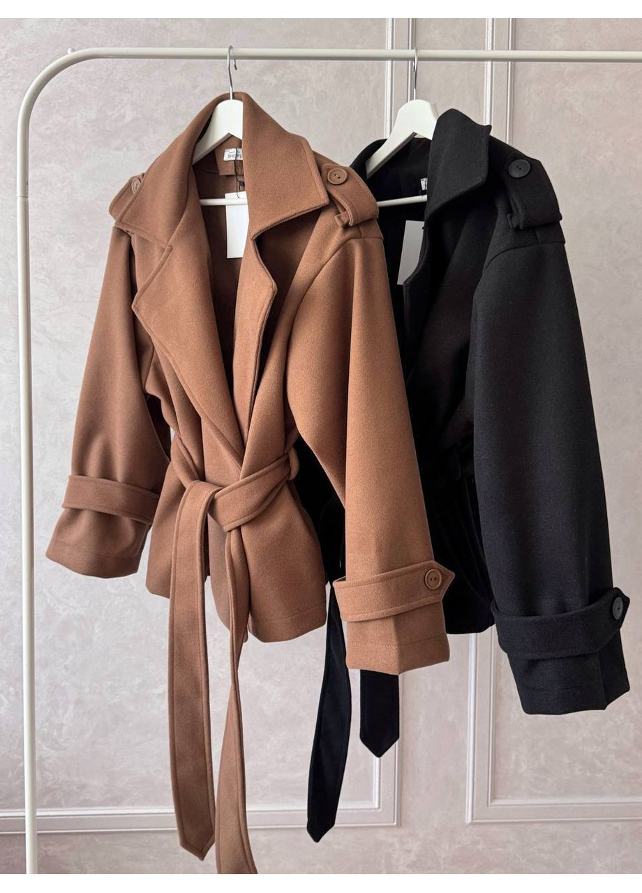 Чорне демісезонне Тренч-пальто кашемір Україна