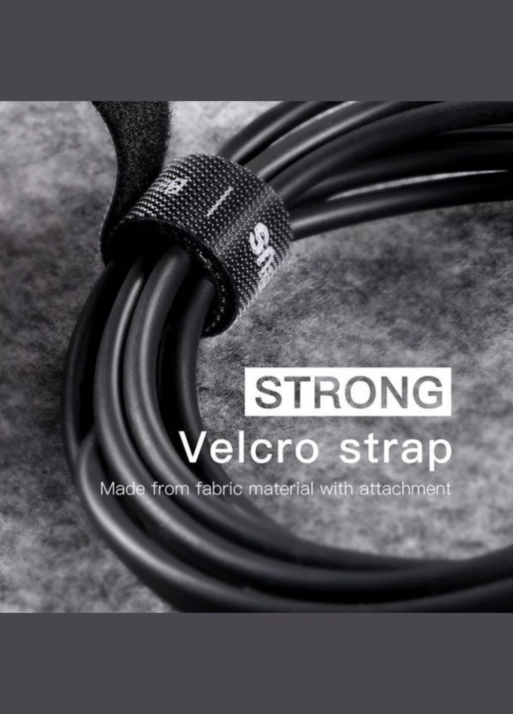 Органайзер кабеля стяжка липучка хомут фиксатор проводов 1 м Чёрный Baseus (340276288)