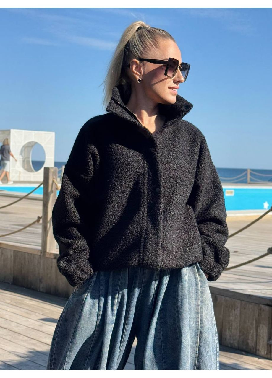 Бомбер женский из букле — стильный, тёплый, трендовый (замеры в описании) GD/GL Модний простір на молнии (370146780)