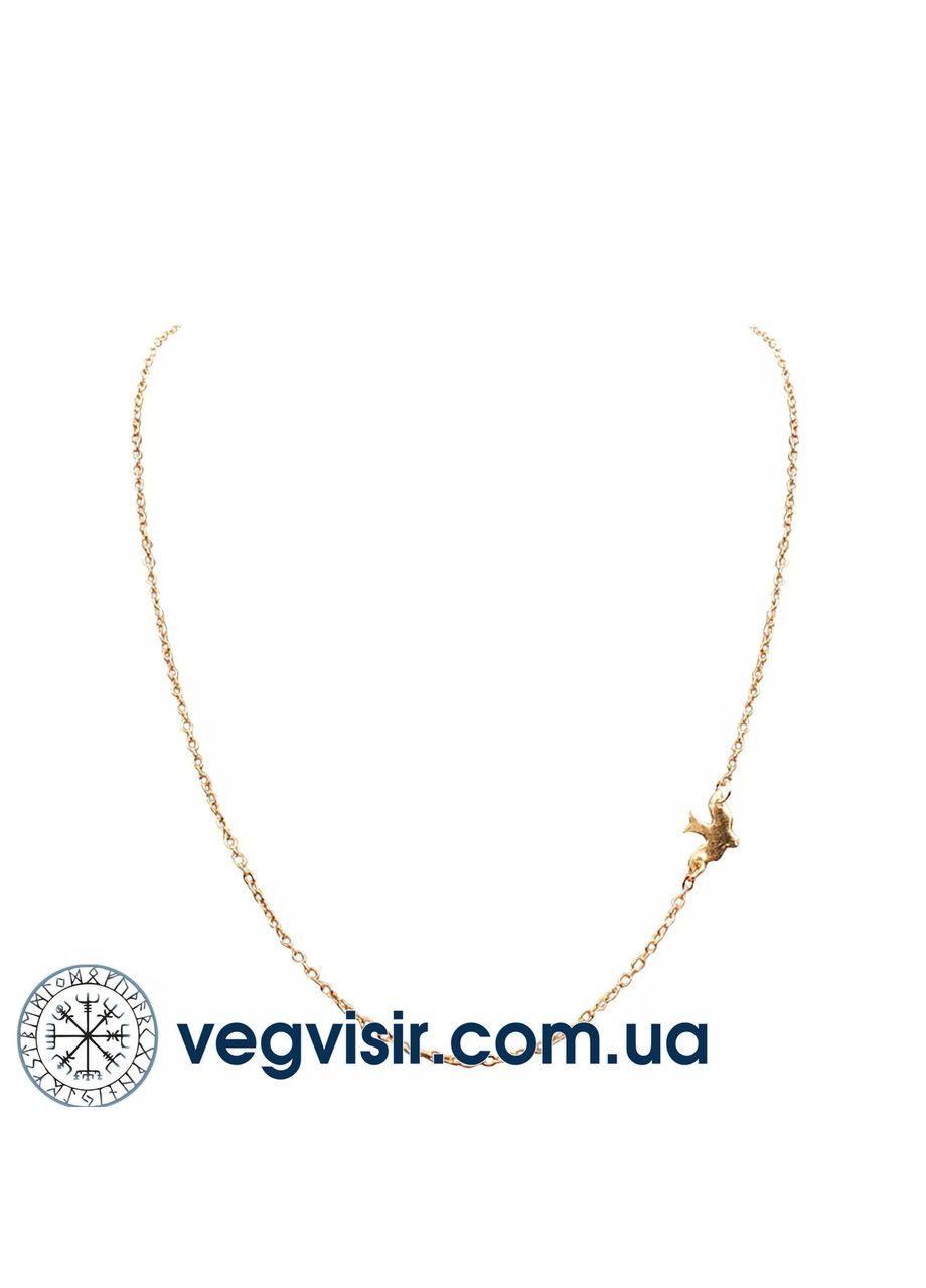 Підвіска з блакитним світом пташка кулон голубка маленьке золоте намисто No Brand (337716449)