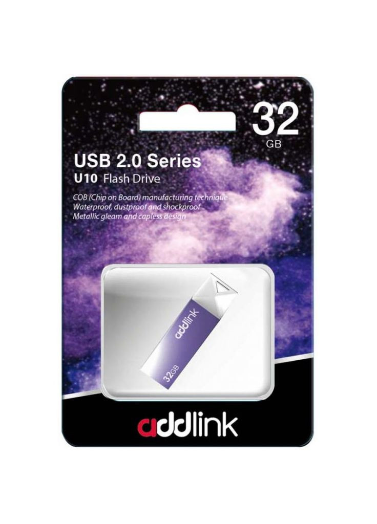 USB флеш накопичувач (ad32GBU10V2) AddLink 32gb u10 ultra violet usb 2.0 (268142404)