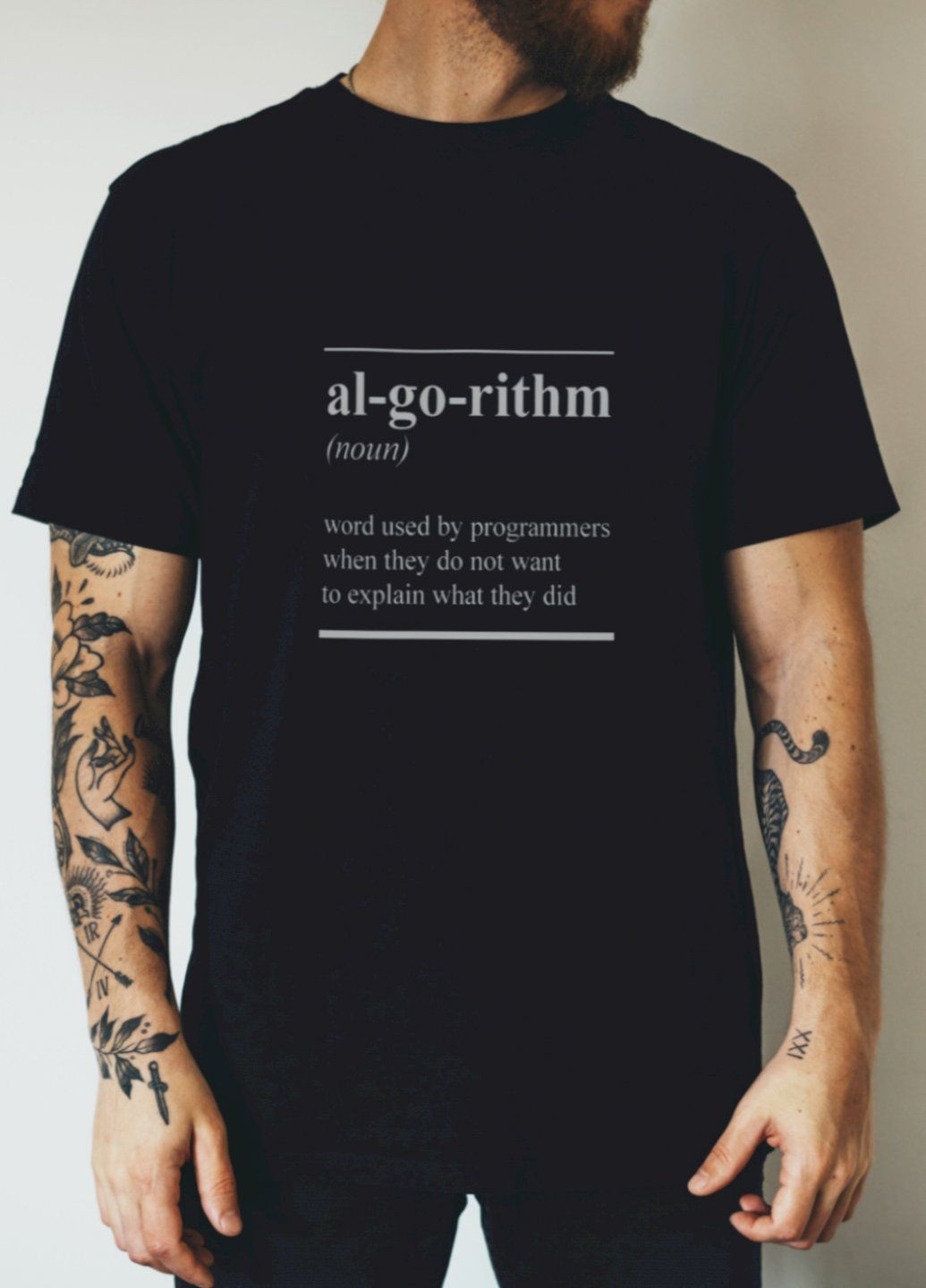 Чорна футболка чорна чоловіча "al-go-rithm" Ctrl+