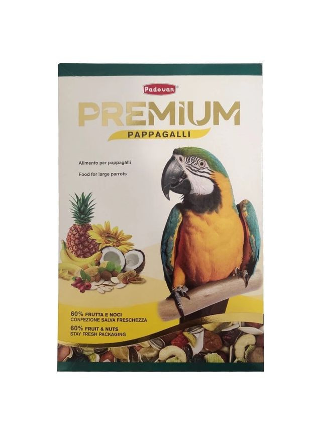 Комплексний корм Premium Pappagalli 500гр для великих папуг Padovan (364489043)