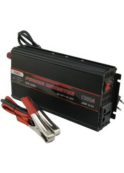 Автомобільний перетворювач напруги інвертор 1300W 12-220V з функцією заряджання (1756375781) UKC UPS-1300A (322031303)