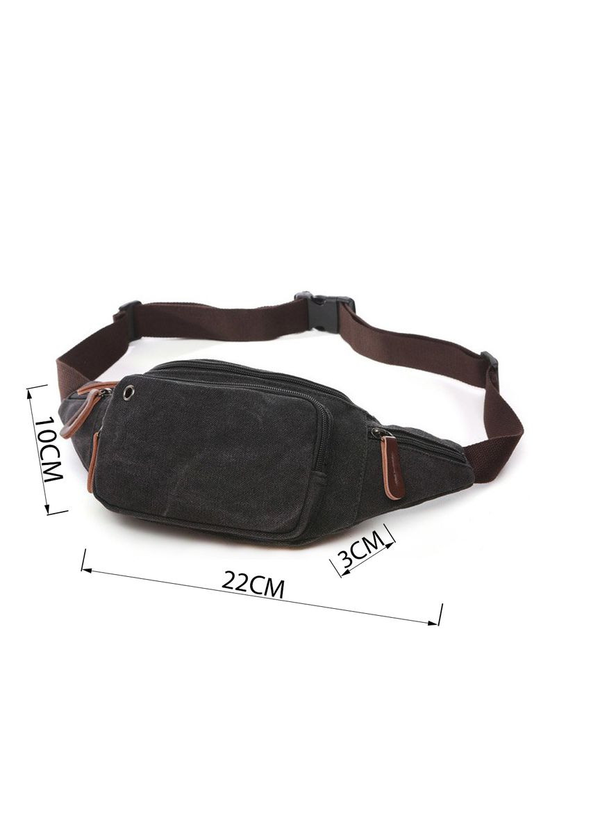 Текстильная сумка поясная с карманами унисекс для путешествий черная (sku_20085) No Brand (329901823)
