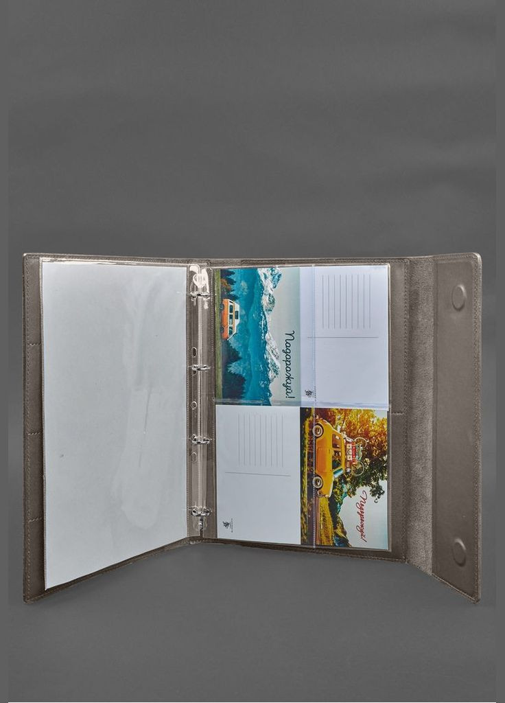 Кожаная папка для документов "Семейная" А4 на сегрегаторе с файлами темно-бежевая (A-028629) BlankNote (330144491)