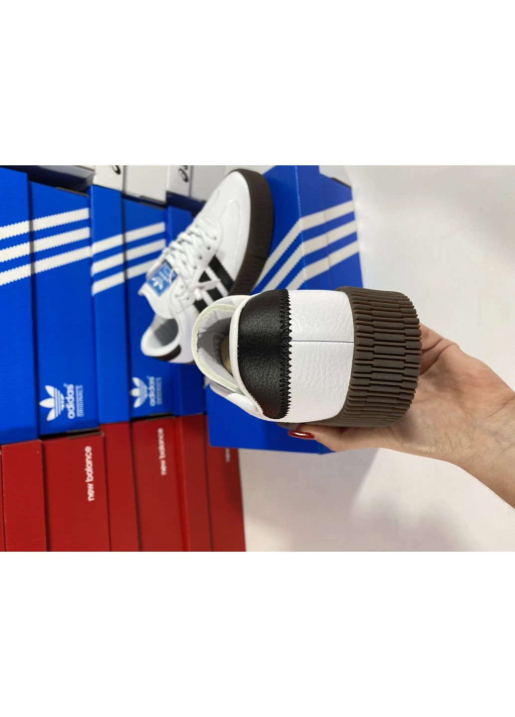 КРОССОВКИ ЖЕНСКИЕ ADIDAS SAMBA WHITE АДИДАС САМБА БЕЛЫЕ No Brand белые демисезоны (391051303)