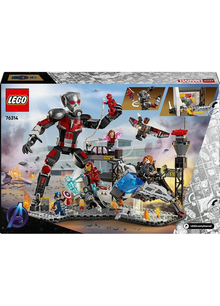 Конструктор Marvel Перший месник: Протистояння Пригодницька битва 736 деталей (76314) Lego (322906974)