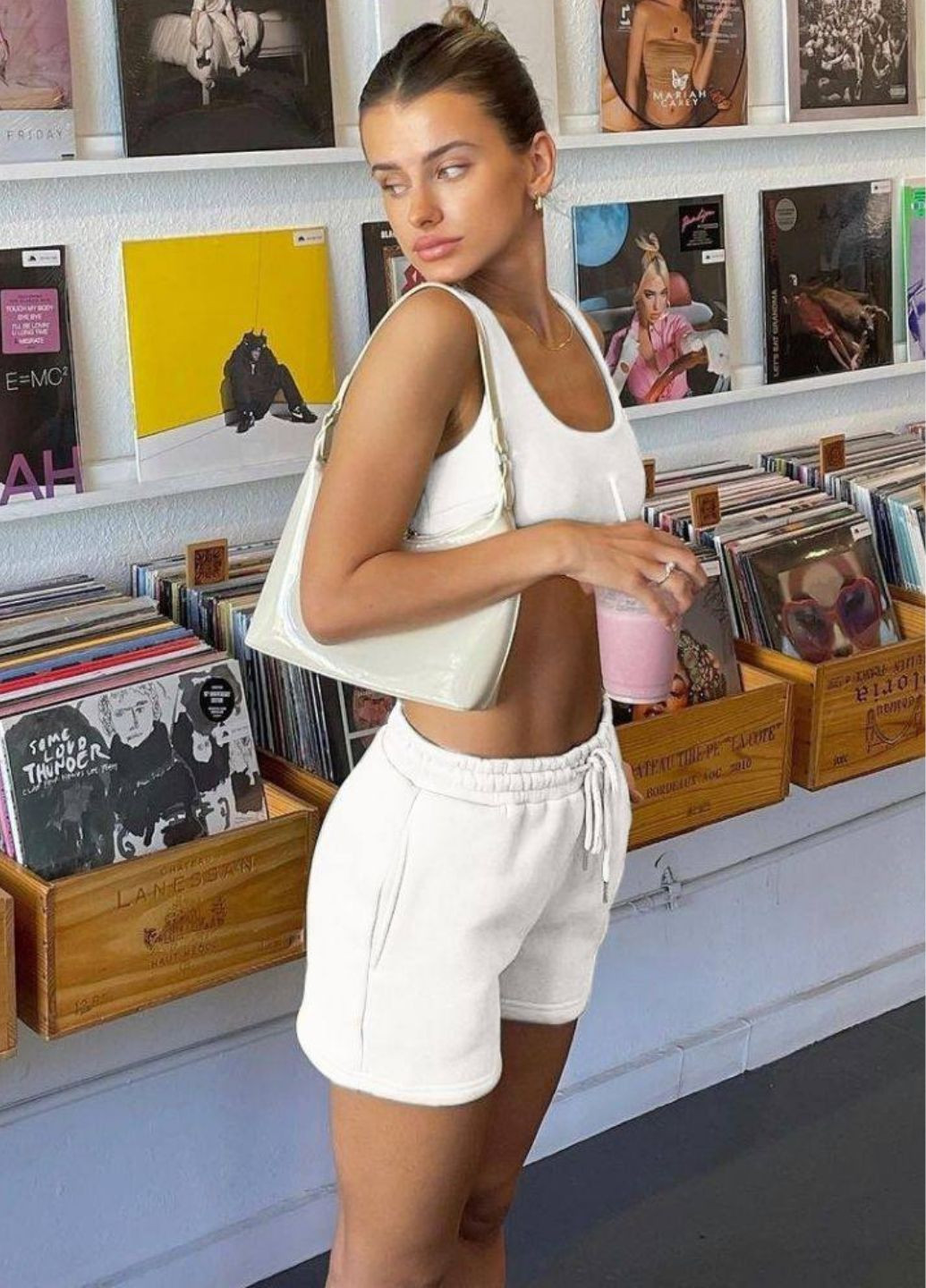 Базовий повсякденний літній костюм двійка: топ-майка на резинці + шорти з кишенями Україна (329182826)