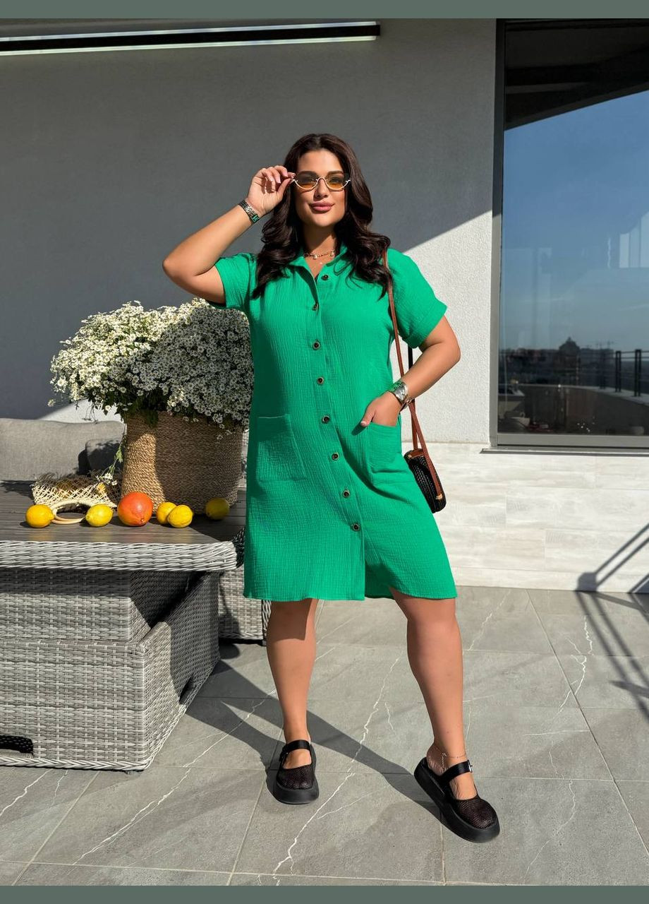 Зелена повсякденний сукня жіноча Гермес однотонна