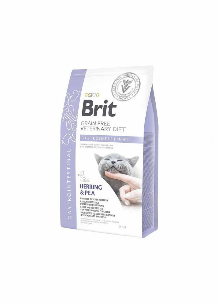 Корм сухой GF VetDiet Cat Gastrointestinal для кошек при нарушении пищеварения с селедкой лососем 2 кг😸 Brit (342374097)