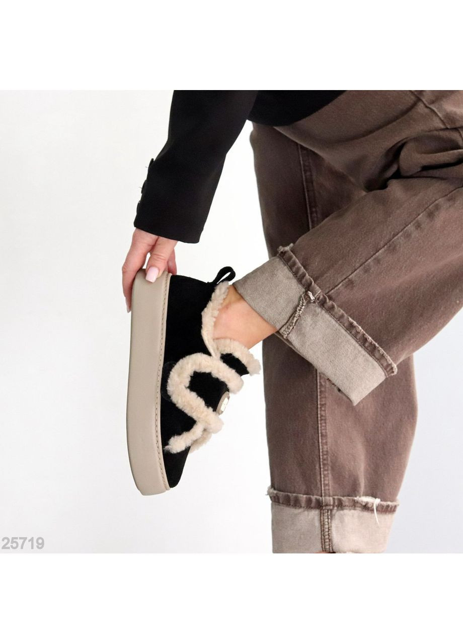 No Brand Зимові автоледі чорний з натуральна замша, — зима (368375863)