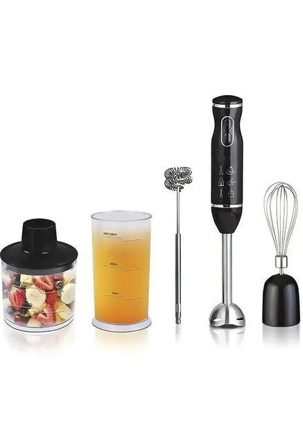 Занурювальний блендер R.314B Ручний міксер 0.6л подрібнювач кухонний 0,5л 5в1 800Вт Чорний Domotec (336146358)