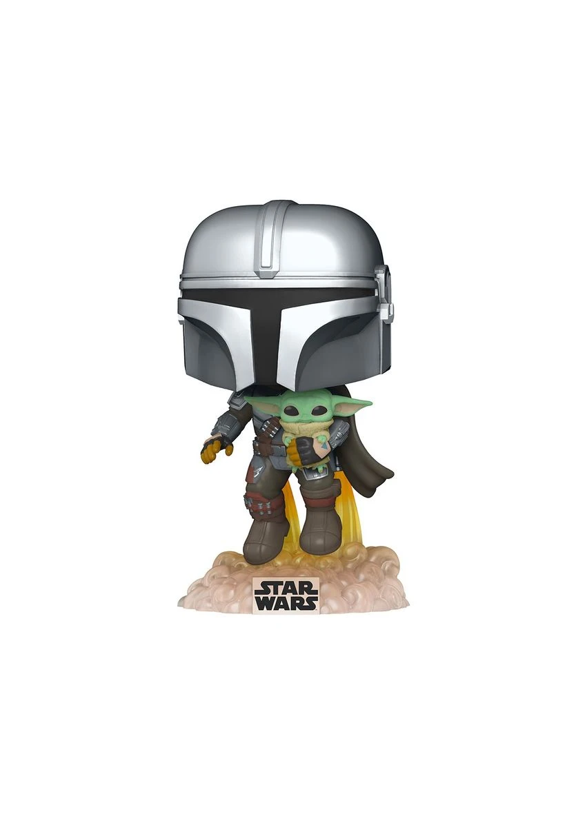 Игровая фигурка POP! серии "Мандалорец" - МАНДАЛОРЕЦ, ЛЕТЯЩИЙ С МАЛЫШОМ Funko (339782804)