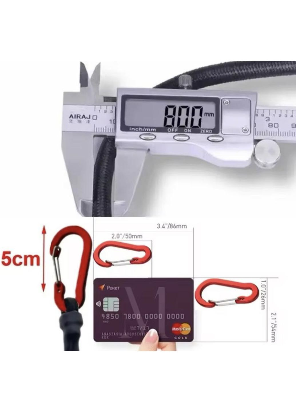 Ремень Банджи - карабин шнур для брезента багажа велосипед палатки алпинизма органайзер кабеля эластичная веревка 90 см 1 шт OlaN (362207076)