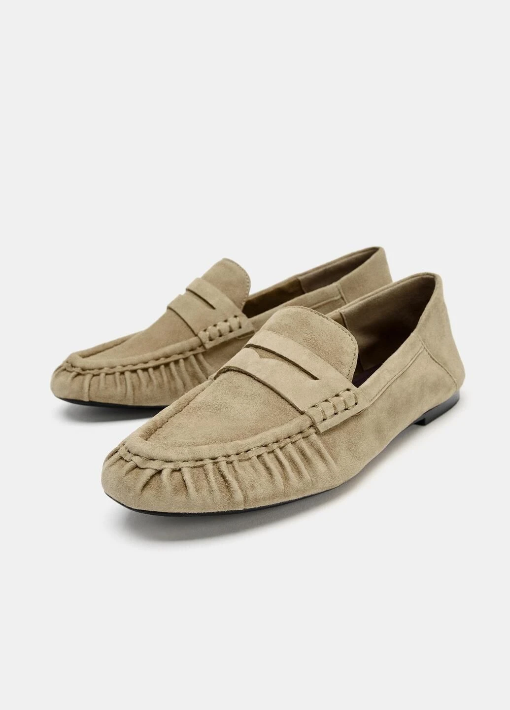 Zara Туфли песочный з натуральная кожа, испания — демисезон (381606098)
