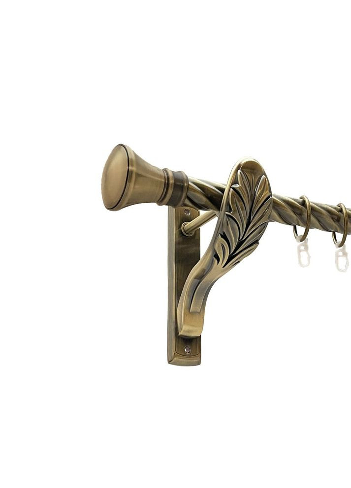 Карниз Люксор металевий однорядний ретро скручена труба Антик 25 мм 300 см (00-00016764) ORVIT (300284550)