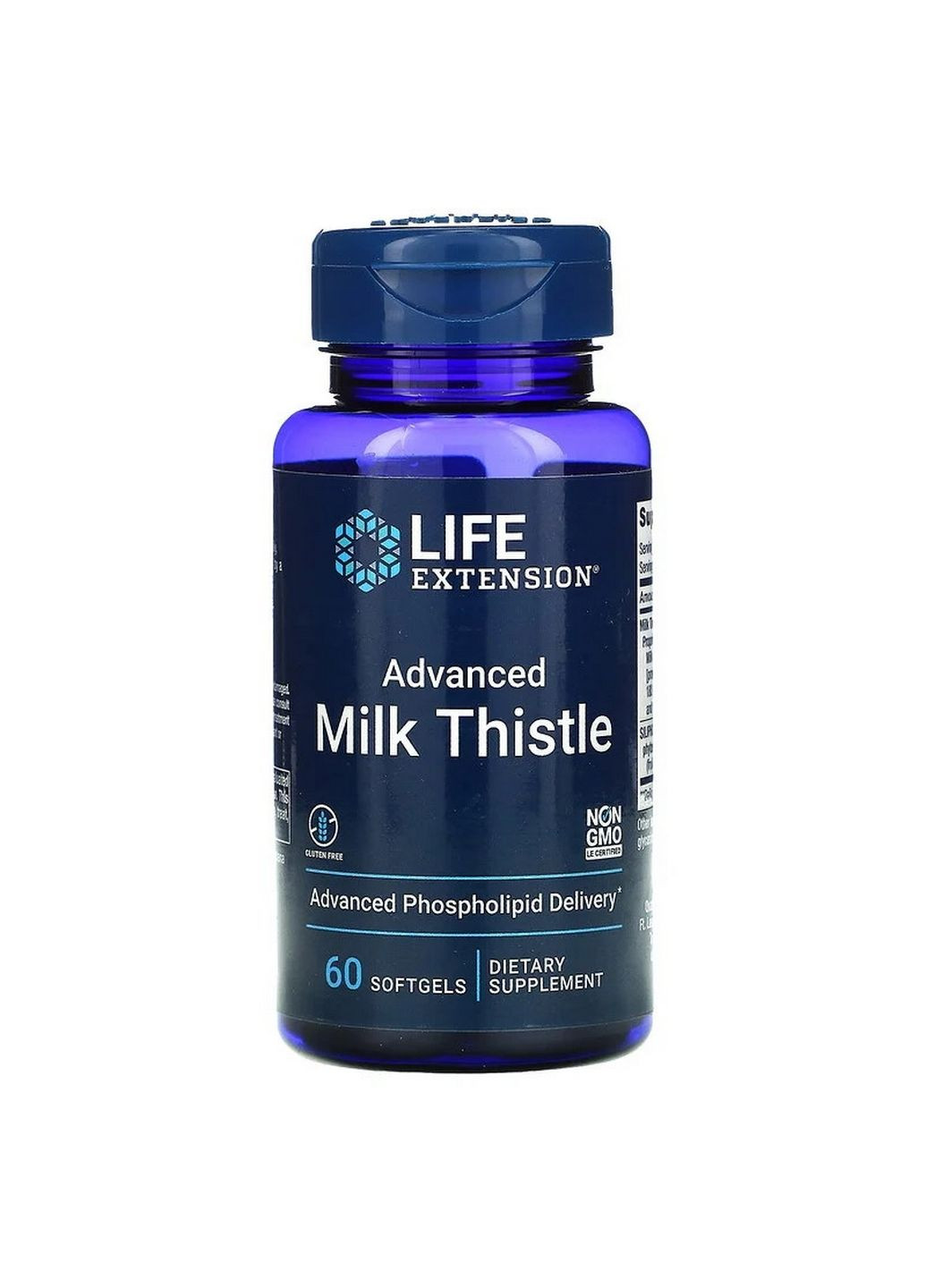 Натуральна добавка Advanced Milk Thistle, 60 капсул Life Extension (293343002)