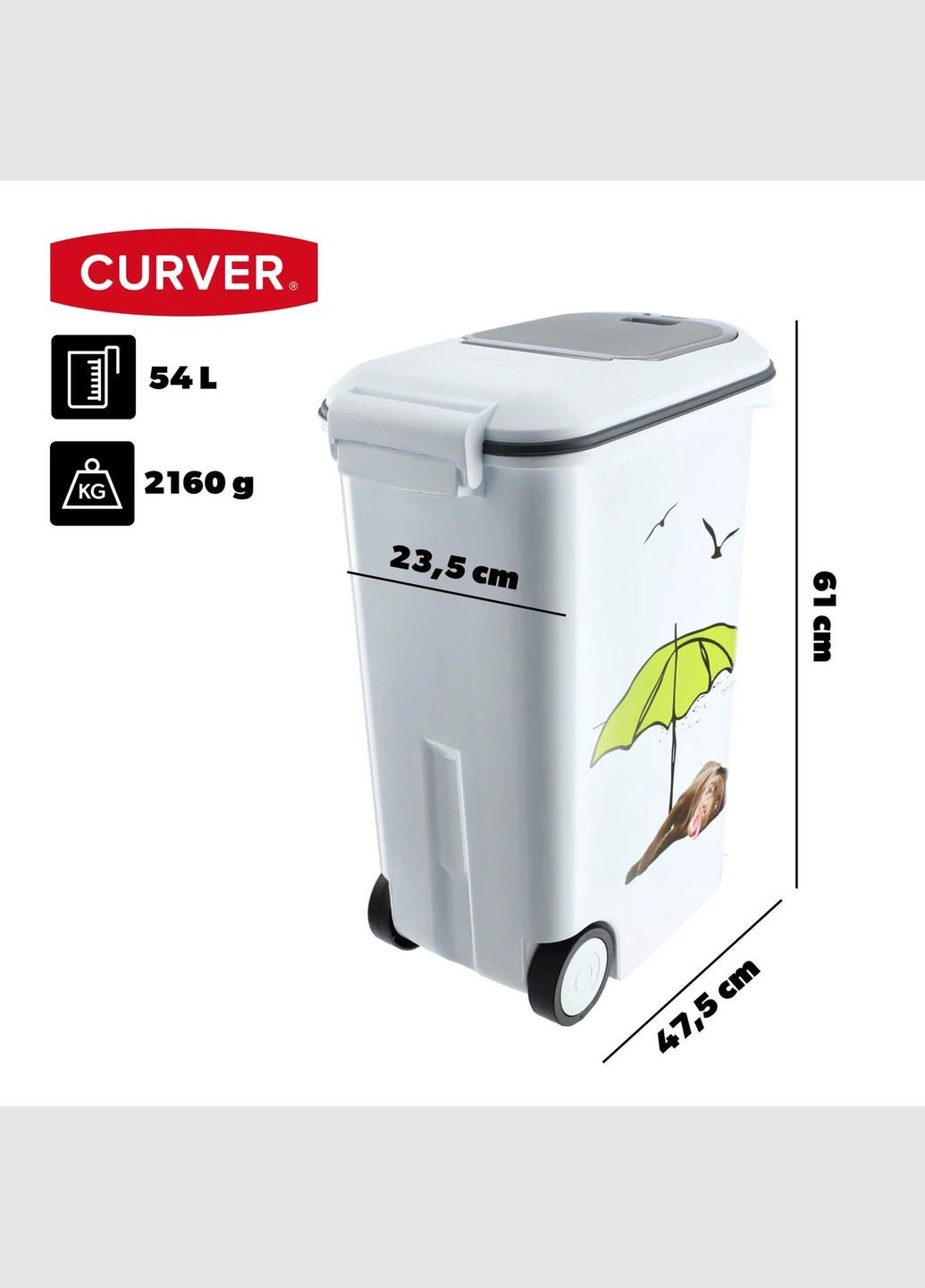 Контейнер для хранения сухого корма 20 кг, 54 л. (03906-Е27) Собаки Curver (334007405)
