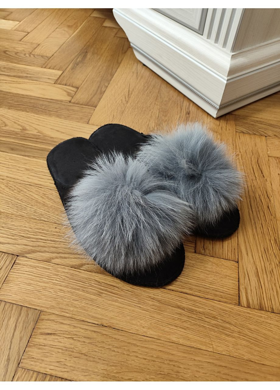 Жіночі тапочки для ламінату з натуральним хутром паркетні тапочки Belsta тапочки з песцем хутряні шльопанці No Brand (361443669)