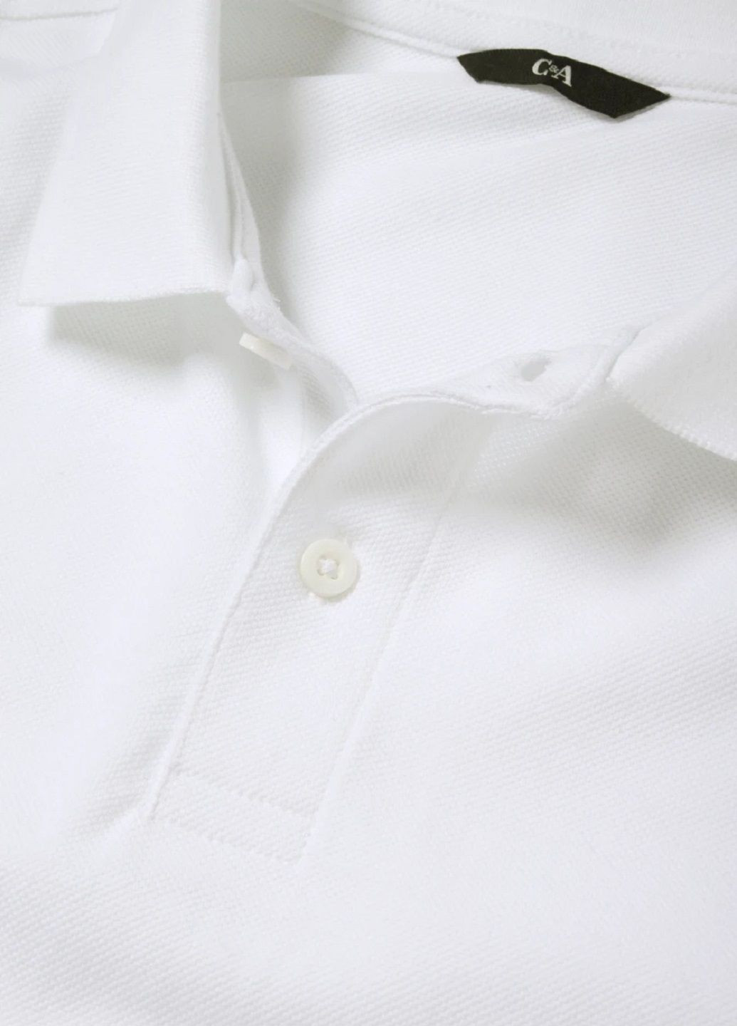 Белая футболка-поло для мужчин C&A однотонная
