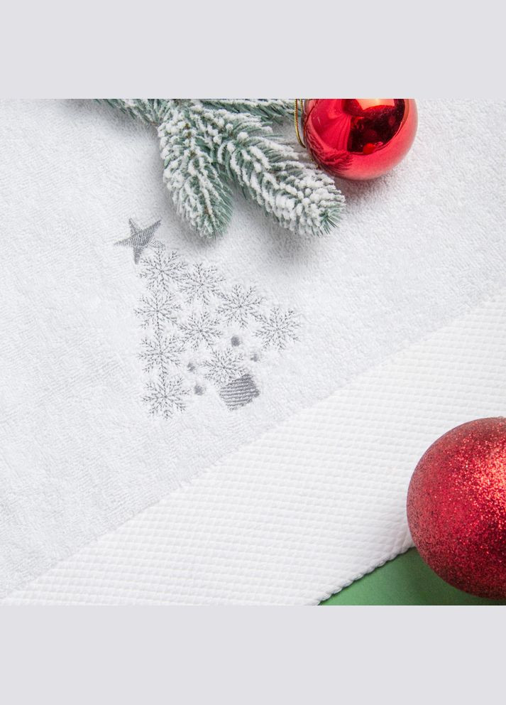 Набір новорічних рушників – махровий із вишивкою та вафельний, 50х90 см, 2 шт IDEIA (342128274)